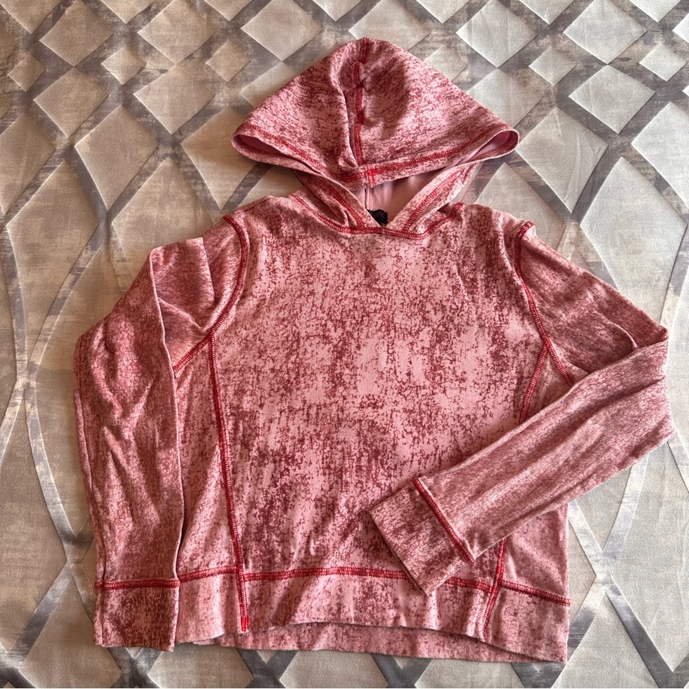 Custo Barcelona Pink Textured Hooded Sweatshirt